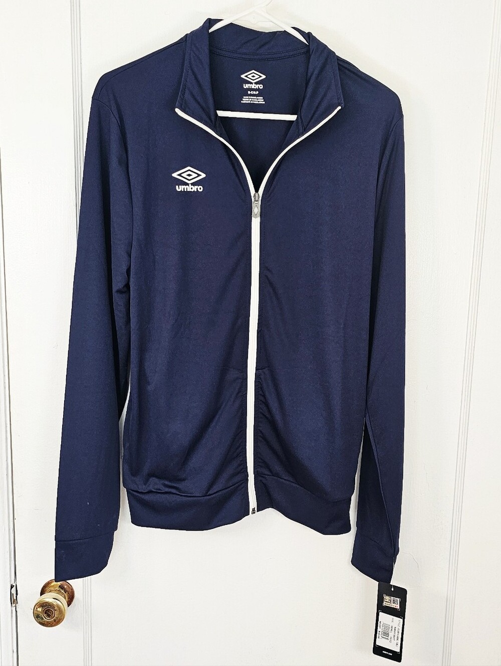 Umbro Navy Zip-Up Track Jacket with White Trim